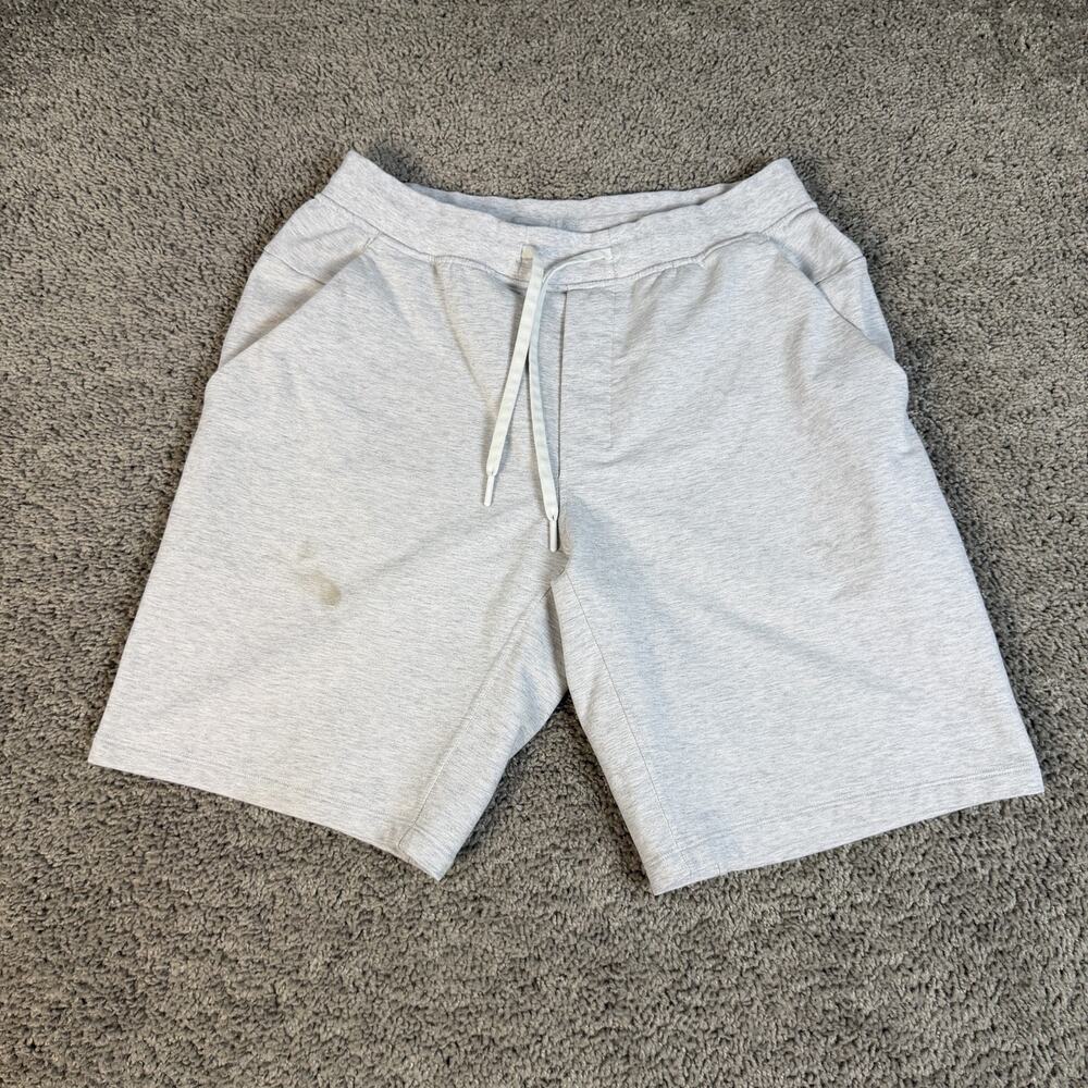 Lululemon City Sweats Shorts Mens L Gray French Terry Drawstring Pockets 9.5”